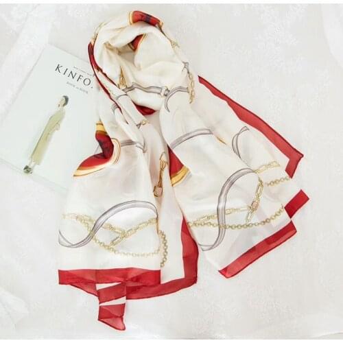 180*90cm TOP Silk Horse chain luxurious Scarves Women Foulard Square Hijab Scarf Ladies Shawl wrap muffler pareo female hijab