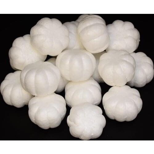 20 Pieces White Halloween Pumpkin Polystyrene Styrofoam Foam Decor for Kid Craft