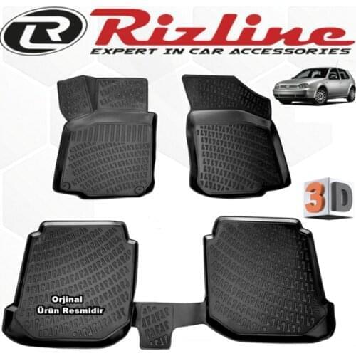 3D Car Floor Mat Black 4 cm Raised Borders For Vw Golf 4 1998-2004 Perfect Fit Odorless Allergy Free İnstallation Original