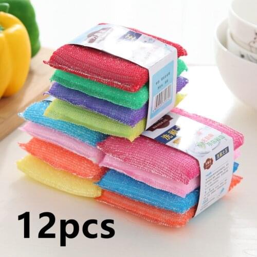 4pcs Household Double-sided Cleaning Sponge Dish Bowl Washing Sponge Scouring Pad Tiles Cleaning Sponges Kitchen Cleaning Tools