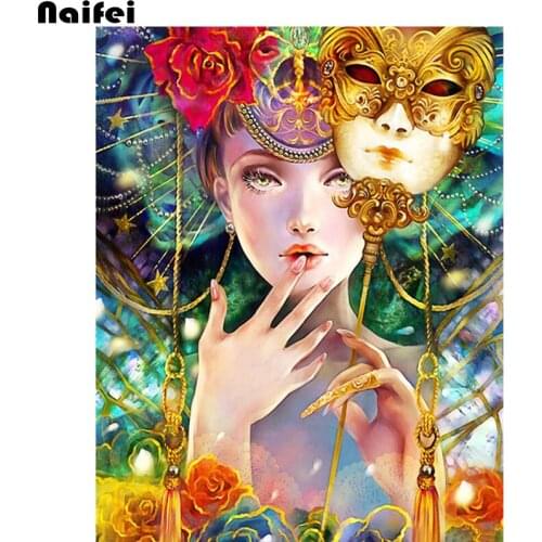 5d DIY Diamond Embroidery princess mask round square Diamond Painting Rhinestone Mosaic Decor Wall Stickers diamond mosaicl gift