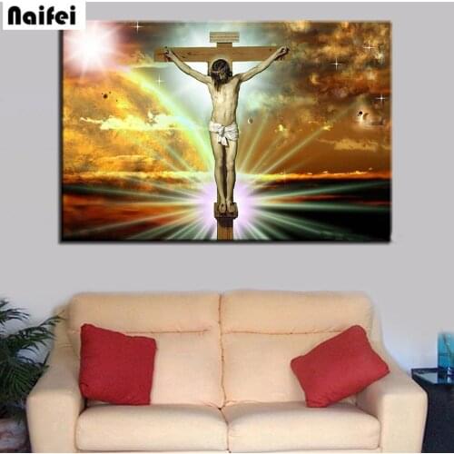 Full Square/Round Drill 5D DIY Diamond Painting Jesus 3D Embroidery Sunset Radiant Landscape Cross Stitch Mosaic Home Decor Gift