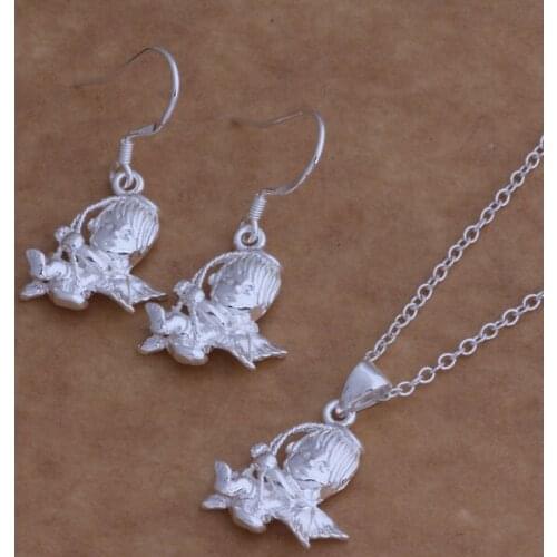 AS011 Hot sterling Jewelry Sets Earring 057 + Necklace 020 /aataisaa ahgaiyna silver color