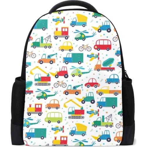 Childrens Backpacks Cartoon car Prints Pattern School Bag Kids Cute Book Bag Teenager Kids 2020 New 16 inch Schoolbags Mochila