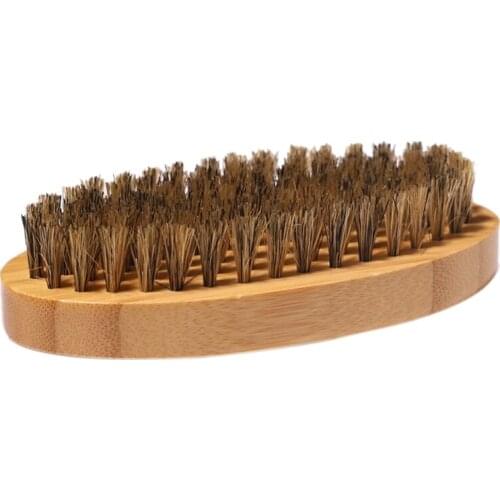 Men Boar Hair Bristle Beard Mustache Brush Hard Round Wood Handle Comb Shaving Brush