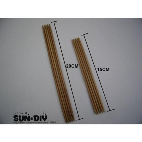 Free shipping Double-pointed Bamboo knitting needles 15,20cm 11 bags size 2.0-5.0mm for DIY crafts knitting needlework
