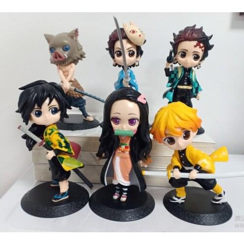 10/Lot Kimetsu no Yaiba Demon Slayer Nezuko Inosuke Tanjirou Tomioka Giyuu Zenitsu 12-15CM PVC Action Figures Toy