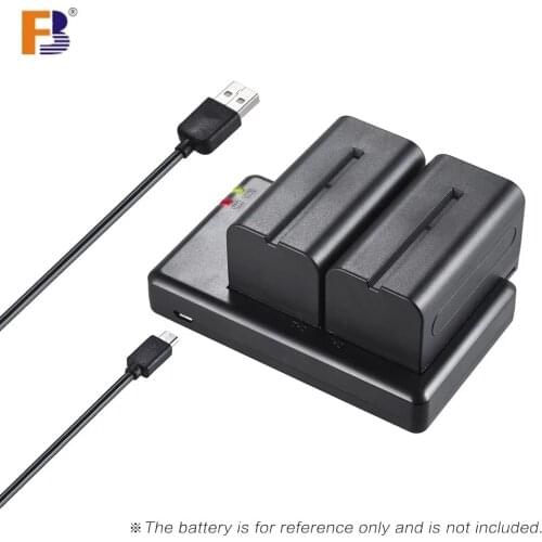 FB NP-F550 Camera Battery Charger 2-Channel Micro-USB Input for Sony F750 F770 F960 F970 F550 F530 F330 F570 FM50 FM70 FM90