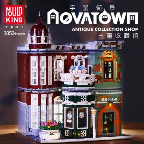 MOULD KING MOC Street View Creator Series Antique Collection Shop Building Blocks Bricks For Children DIY Toys Christmas Gifts