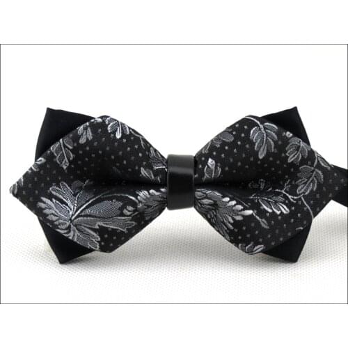 Bowtie/black/gray Flower pattern shape design/new high-end mens bow tie/pointed the shape of the bowknot