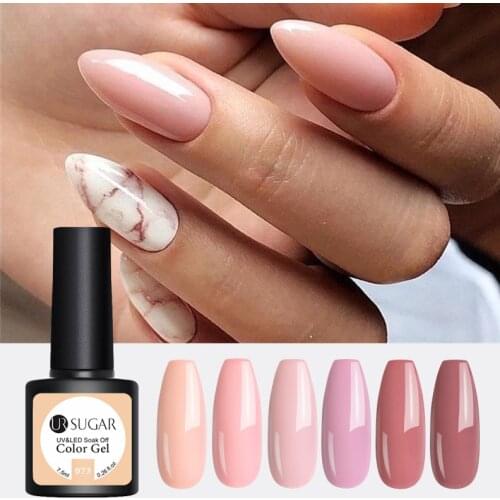 UR SUGAR Nude Color Series Gel Nail Polish 7.5ml Semi Permanent UV LED Gel Nail Soak Off Nails Art Gel Varnish Nail Polish
