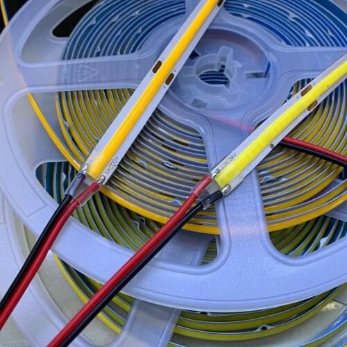 High Density Flexible cob led strip light 12watt/M DC12V 24V RGB UV 395 White/Warm White/Yellow/Red/Blue/Green 0.5m-5M