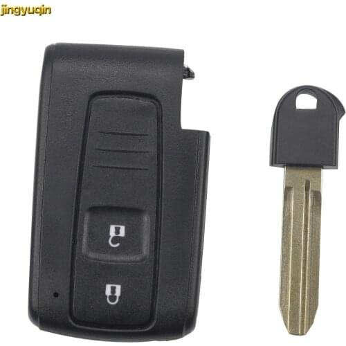 Jingyuqin Remote Car Key Smart Card Shell Fob for TOYOTA Camry COROLLA PRIUS VERSO with TOY43 Blade Key Case Cover 2 Buttons