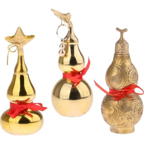 Chinese Brass Copper Hand-made Gourd Decoration Small Ornament