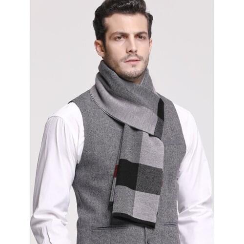 RUNMEIFA 2019 Classic Autumn & Winter Warm Plaid Man Scarf Cashmere Wool Panama Soft Striped Long Scarf High Quality 40 Colors