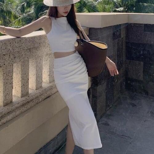 Black White 2 Two Piece Set Women Crop Top and Skirt Set Sexy Club Outfits Sumemr Female Bodycon Skirt Women Matching Sets 2021