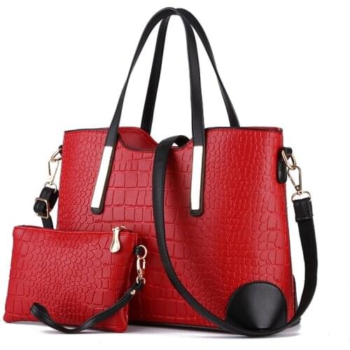 Compostie Bags for Women Fashion Handbag Set Crocodile Pattern Shoulder Bag Tote Vintage Women Messenger Bags Purses and Handbag