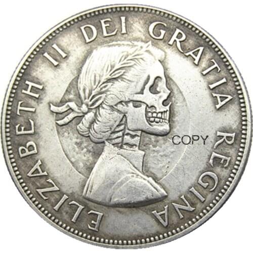 Hobo Canada 1962 ELIZABETH II DEI GRATIA REGINA (1st portrait) Canadian Dollar Silver Plated Copy Coins