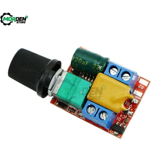 3-35V Mini Wide Voltage DC Motor PWM Governor 3V 6V 12V 24V 35V Speed Switch LED Dimmer 5A Speed Governor