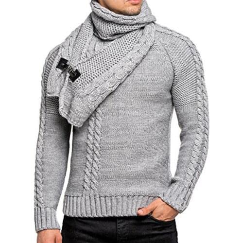 2021 brand new European and American fashion mens neck detachable Pullover knit sweater men