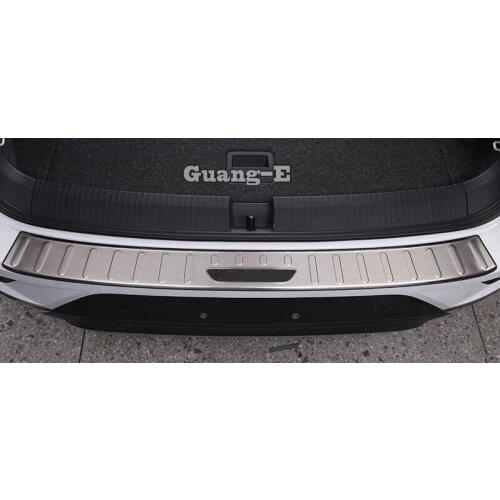 Car Stick Outside Rear Bumper Trim Stainless Steel Scuff Sill Trunk Plate Pedal For Volkswagen VW T-ROC TROC 2017 2018 2019 2020