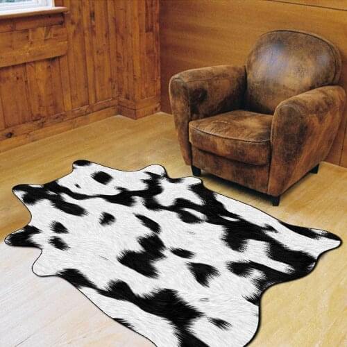 Irregular animal fur Printed Area Rugs faux skin leather Home Antiskid Floor Mat washable Family Carpets for Living room bedroom