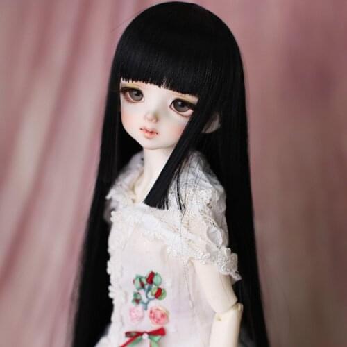 2021 New Style 1/3 1/4 1/6 1/8 Black Style Hair High Temperature Wire BJD Wig For Toy Doll