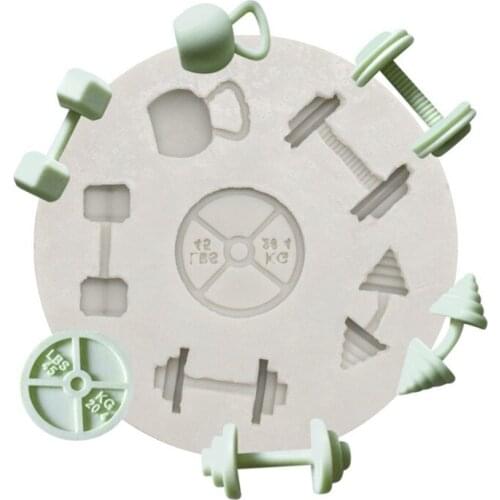 Fitness equipment dumbbell discus turning sugar silica gel mold chocolate mold cake baking tool