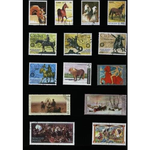 Wholesales 100 PCS All Different Toic Horse Unused Postage Stamps With Post Mark For Collection