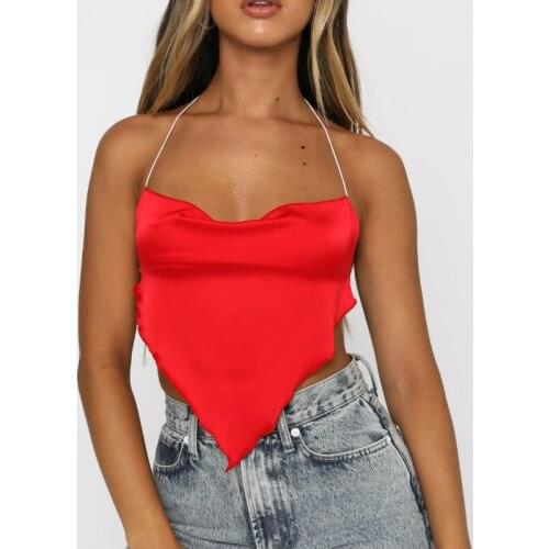 Musuos Sexy Ladies Club Beach Shirt Tops Solid Women Sling Halter Backless Vest Camis Summer Slim Street Ruched Hem Crop Top