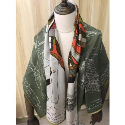 2021 new arrival autumn spring classic horse 140*140 cm colorful scarf 65% cashmere 35% silk scarf wrap for women lady girl