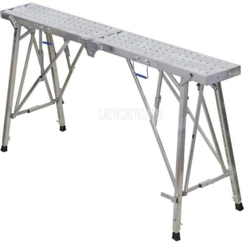 1.4m/1.6m/1.8m Foldable Long Bench High Foot Stool Height Adjustable Industrial Construction Tool House Wall Painting Bench