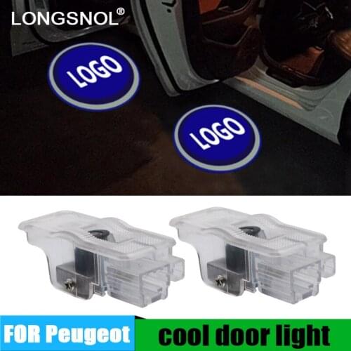 2pcs For PEUGEOT Car LED Door Welcome Logo Light Laser Decoration Shadow Projector Light for 407 408 508 RCZ 1007 3008