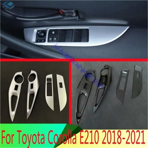 WELKINRY For Toyota Corolla Sport hatchback E210 2018 2019 ABS chrome interior armrest door window lifter switch regulator trim