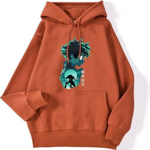 My Hero Academia Funny Hooded Tops Male Hip Hop Daily Casual Sweatshirt Autumn Sports Hoodies Loose Streetwear Men