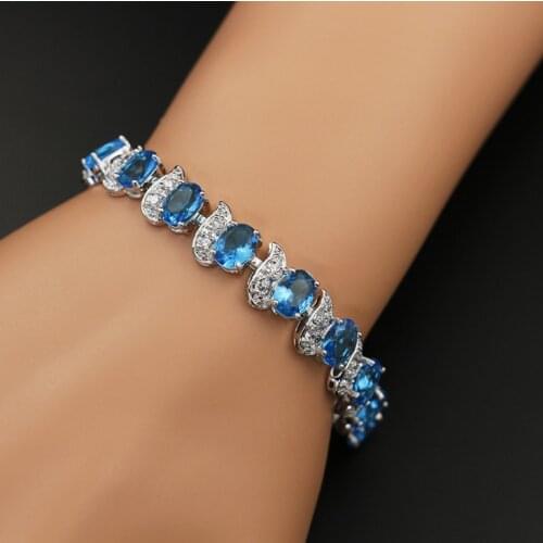Fashion Exquisite Color Crystal Inlaid Ladies Charm Bracelet Engagement Wedding Jewelry