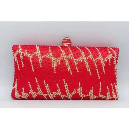 Female Rhinestone Party Clutch Purse High Quality Women’s 2 Colors Dinner Banquet Shoulder Purses Female Small Evening Clutches