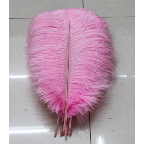 Wholesale Quality 10pcs perfect Leniency Male pink natural ostrich feather 12-14inch/30-35cm decorative diy
