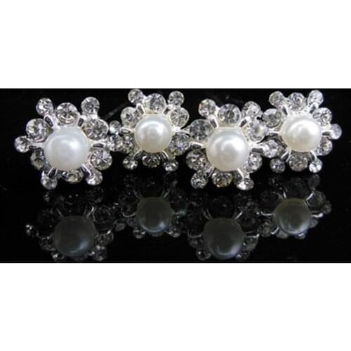 100 pcs /lot Gorgeous Women Bridal Wedding Prom Rhinestones Crystal Pearls Diamante Hair Pins Hair Accessory