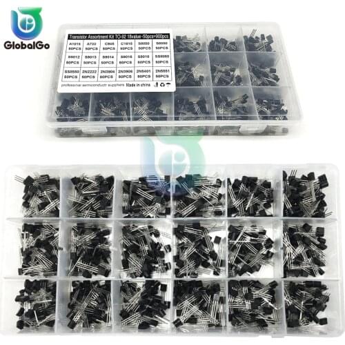 900PCS 18Values TO-92 Transistor Assortment Kit BC327 BC337 BC547 transistor 2N2222 3904 3906 C945 PNP/NPN transistors pack