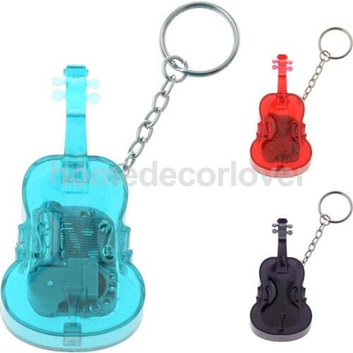 Acrylic Transparent Violoncello Clockwork Music Box Melody Box Play Castle in the Sky Tune Christmas Gift