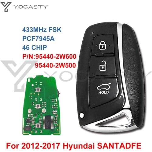 YOCASTY 3 btns Remote Smart key For HYUNDAI new Santa fe IX45 2012 2013 2017 with PCF7945 chip 95440-2W600 95440-2W500 433Mhz