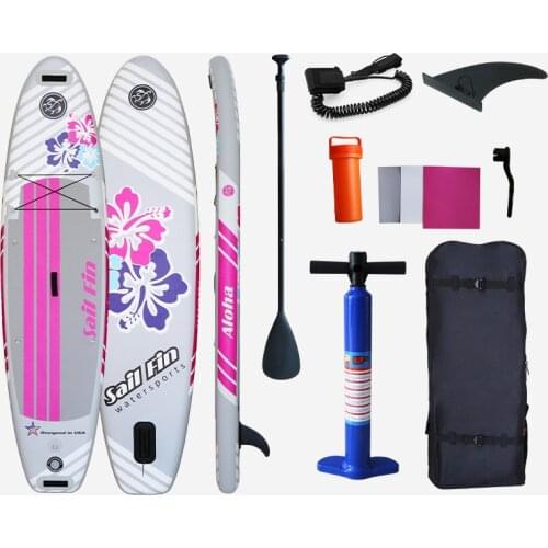 305x76x10mcm Pvc Inflatable Surfboard Surfing Stand-Up Paddle Surfboard Sea Sup Water Sports Floatboard Pink Summer Kayak Boat