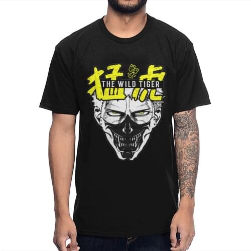 Big Size Wakatsuki Takeshi THE WILD TIGER Kengan Ashura T-shirt Casual 100% Healthy Cotton la Camiseta