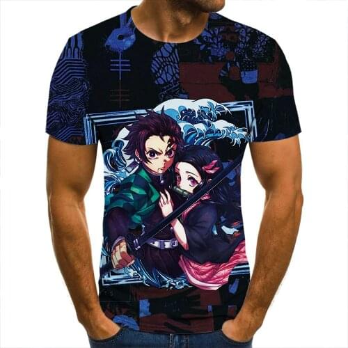 3D T-Shirt Demon Slayer Graffiti TShirt Men Women Children Short Sleeve Cool Tees Fashion Casual Summer Boy Girl Kids Streetwear