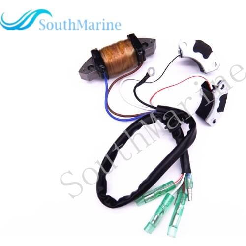 Boat Motor 69P-85541-09 Charge Coil and 61N-85543-09 & 61N-85543-19 Pulser Coil for Yamaha C 25HP 30HP 2-stroke Outboard Engine