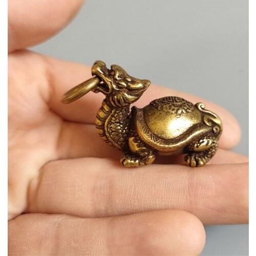 Chinese Bronze Animal Auspicious Beast Dragon Turtle Animal Statue