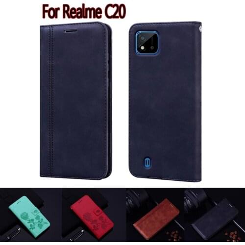 Flip Case For Realme C20 Leather Book Funda Cover On For Realme C 20 RealmeC20 Case Phone Protective Shell Etui Hoesje Coque Bag