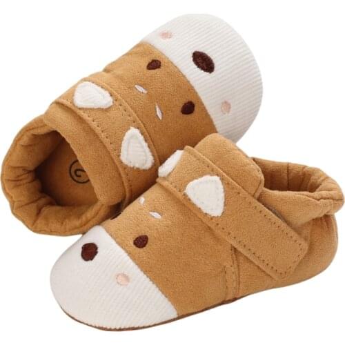 Newborn Fashion Cotton Cloth Cute Cartoon Baby Boy Girls Shoes Toddler Moccasins 0-18M Non-slip Soft Bottom First Walkers