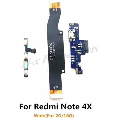 Power Volume & USB Charging Board Flex Cable & Motherboard MainBoard Flex Cable For Xiaomi Redmi Note 4X ( Wide 2G Model )